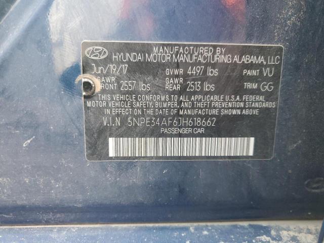 5NPE34AF6JH618662 - 2018 HYUNDAI SONATA SPORT Niebieski zdjęcie 12