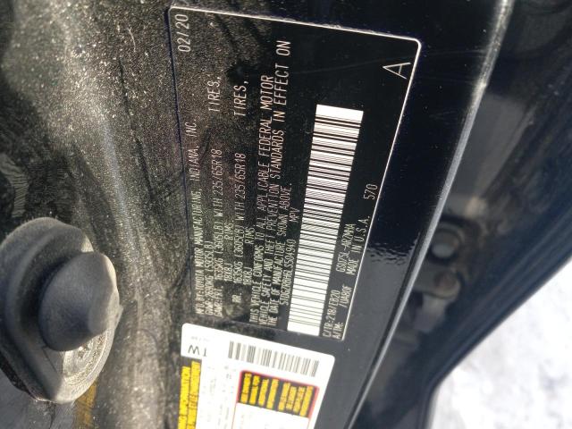 5TDGZRBH6LS504940 - 2020 TOYOTA HIGHLANDER XLE BLACK photo 12