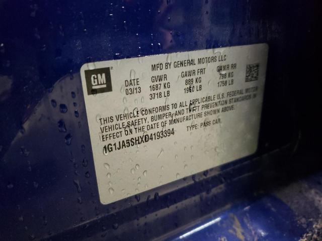 1G1JA5SHXD4193394 - 2013 CHEVROLET SONIC LS 蓝色 照片 12