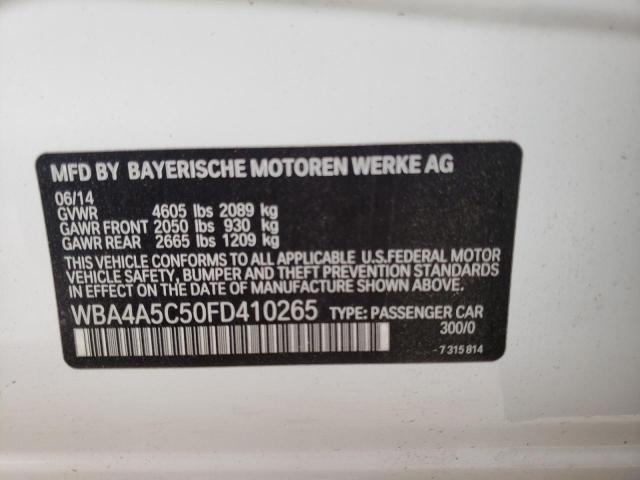 WBA4A5C50FD410265 - 2015 BMW 428 I GRAN COUPE WHITE photo 10