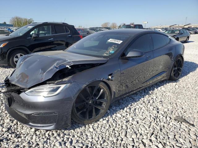 5YJSA1E57MF438845 - 2021 TESLA MODEL S GRAY photo 1
