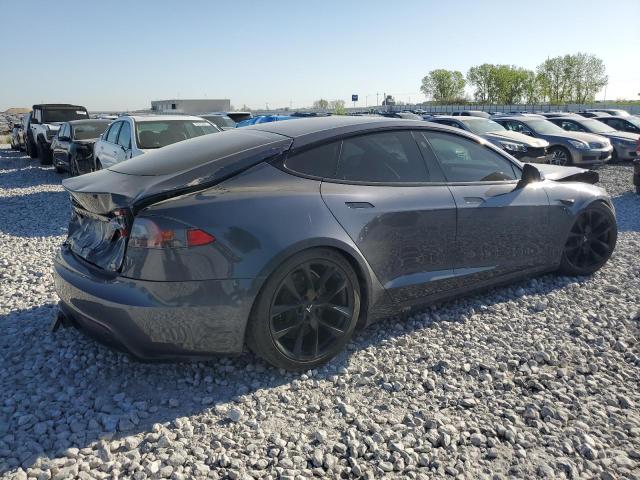 5YJSA1E57MF438845 - 2021 TESLA MODEL S GRAY photo 3