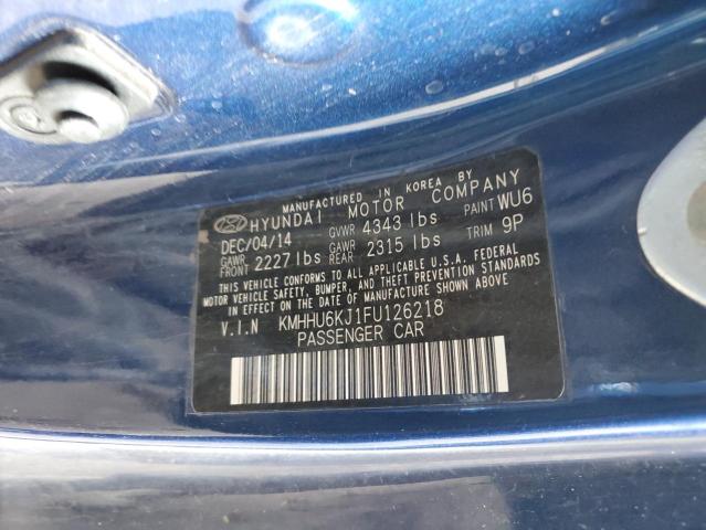 KMHHU6KJ1FU126218 - 2015 HYUNDAI GENESIS CO 3.8L BLUE photo 12