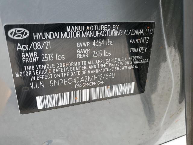 5NPEG4JA2MH127860 - 2021 HYUNDAI SONATA SE GRAY photo 12