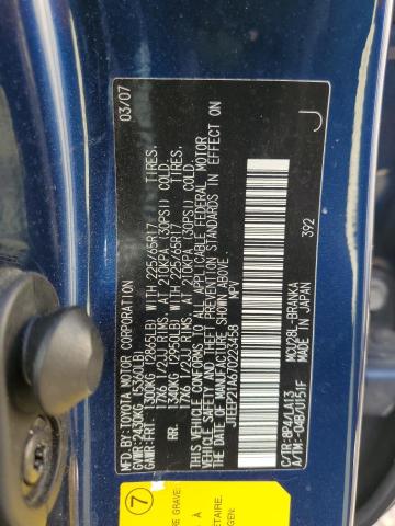 JTEEP21A670223458 - 2007 TOYOTA HIGHLANDER SPORT BLUE photo 13