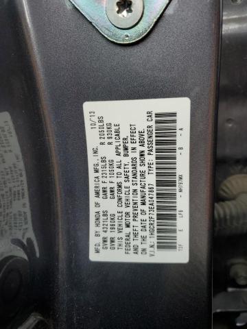 1HGCR2F73EA047867 - 2014 HONDA ACCORD EX CHARCOAL photo 12