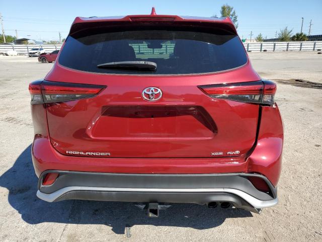 5TDLZRBH3MS142680 - 2021 TOYOTA HIGHLANDER XSE BURGUNDY photo 6