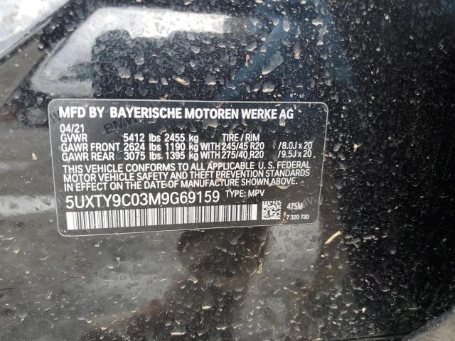 5UXTY9C03M9G69159 - 2021 BMW X3 XDRIVEM40I BLACK photo 13