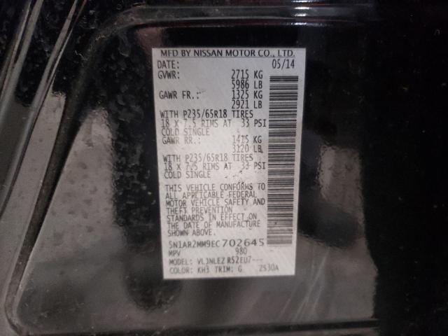 5N1AR2MM9EC702645 - 2014 NISSAN PATHFINDER S 黑色 照片 13
