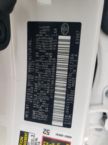 4T1G11AKXRU886458 - 2024 TOYOTA CAMRY SE NIGHT SHADE WHITE photo 12