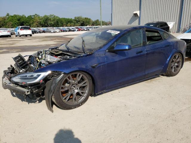 5YJSA1E65MF440313 - 2021 TESLA MODEL S ლურჯი ფოტო 1