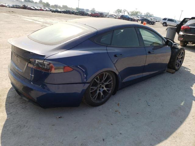 5YJSA1E65MF440313 - 2021 TESLA MODEL S ლურჯი ფოტო 3