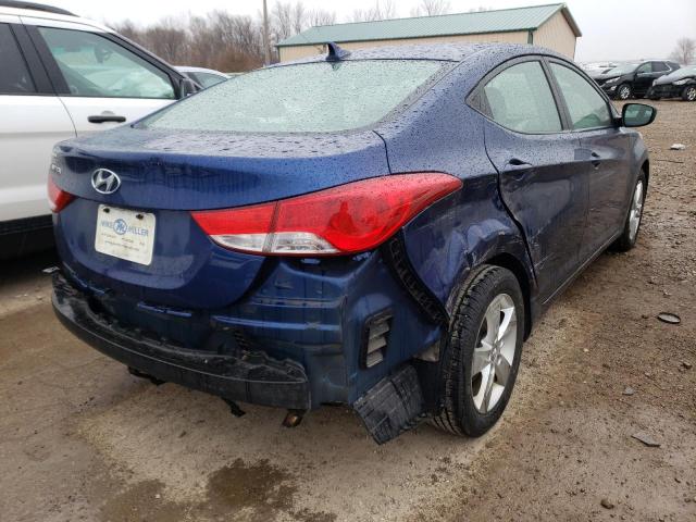 KMHDH4AE3DU874381 - 2013 HYUNDAI ELANTRA GLS BLUE photo 3