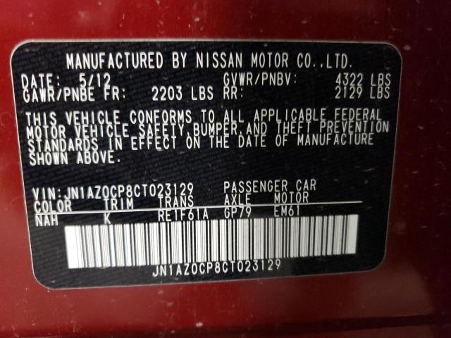 JN1AZ0CP8CT023129 - 2012 NISSAN LEAF SV RED photo 13