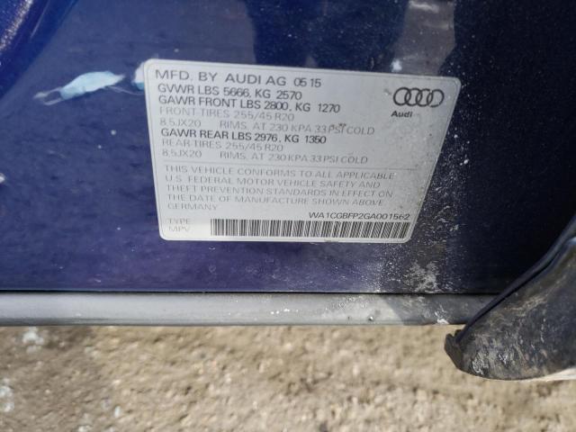 WA1CGBFP2GA001562 - 2016 AUDI Q5 PRESTIGE BLUE photo 13