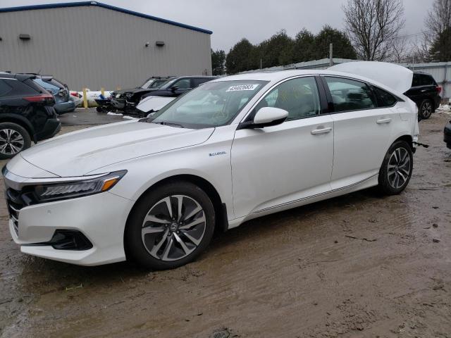 1HGCV3F56MA022752 - 2021 HONDA ACCORD HYBRID EXL WHITE photo 1