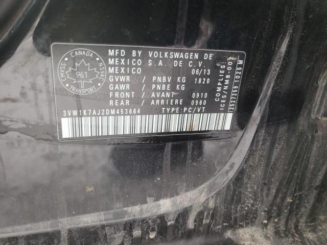 3VW1K7AJ2DM453664 - 2013 VOLKSWAGEN JETTA BASE Qara foto 12