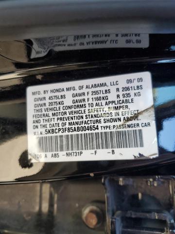 5KBCP3F85AB004654 - 2010 HONDA ACCORD EXL BLACK photo 12