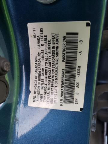 2HGFA1F60BH549643 - 2011 HONDA CIVIC LX-S Mavi foto 12