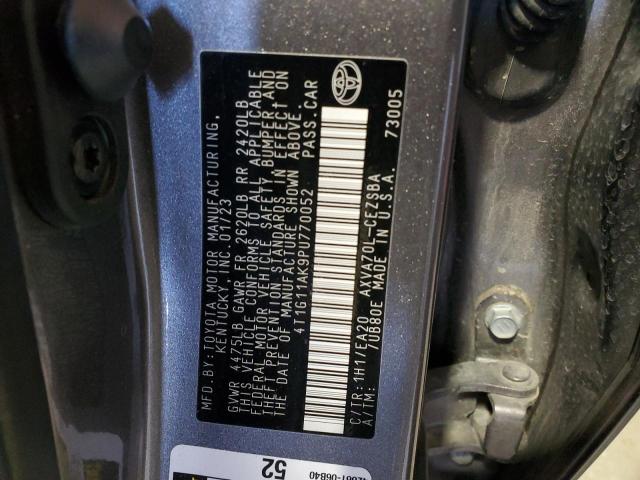 4T1G11AK9PU770052 - 2023 TOYOTA CAMRY SE NIGHT SHADE GRAY photo 13