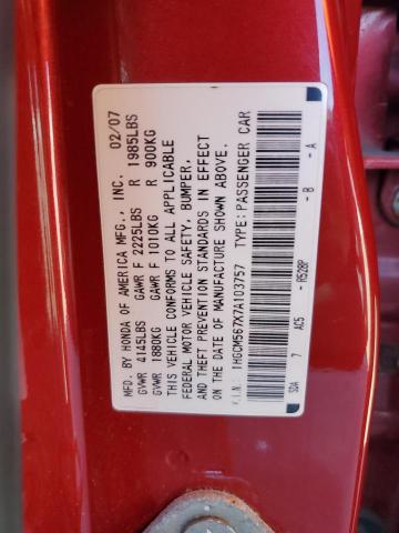 1HGCM567X7A103757 - 2007 HONDA ACCORD EX RED photo 13