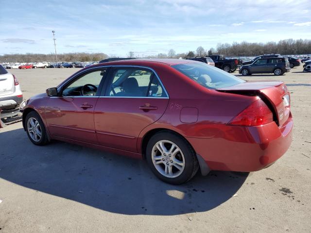 1HGCM567X7A103757 - 2007 HONDA ACCORD EX RED photo 2