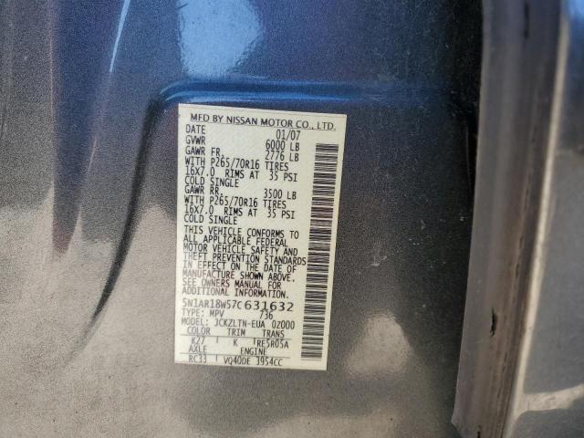 5N1AR18W57C631632 - 2007 NISSAN PATHFINDER LE 灰色 照片 13