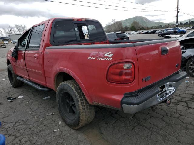 1FTRW08L31KC34532 - 2001 FORD F150 SUPERCREW RED photo 2