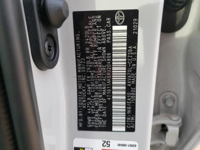 4T1G11AK6RU204806 - 2024 TOYOTA CAMRY SE NIGHT SHADE WHITE photo 13