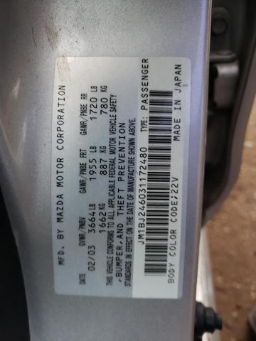 JM1BJ246031172480 - 2003 MAZDA PROTEGE PR5 银色 照片 13