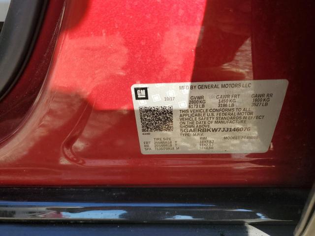 5GAERBKW7JJ146076 - 2018 BUICK ENCLAVE ESSENCE წითელი ფოტო 13