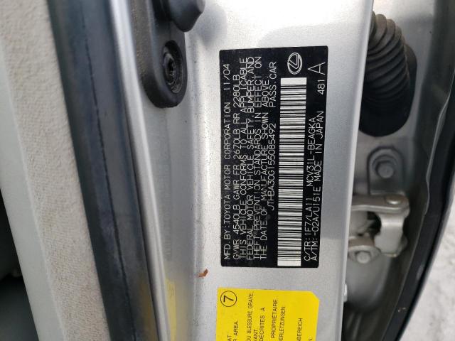 JTHBA30G155085492 - 2005 LEXUS ES 330 SILVER photo 12