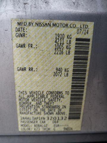 1N4AL3AP1FN320132 - 2015 NISSAN ALTIMA 2.5 SILVER photo 12