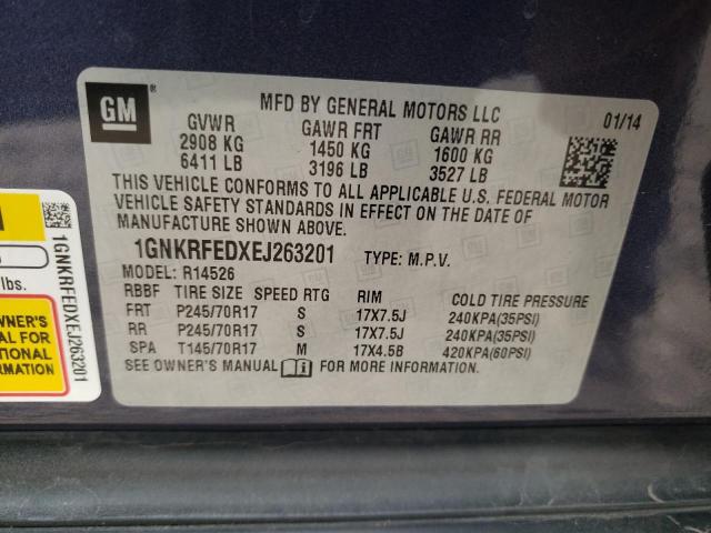 1GNKRFEDXEJ263201 - 2014 CHEVROLET TRAVERSE LS BLUE photo 13