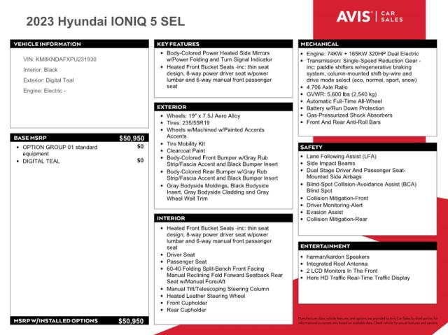 KM8KNDAFXPU231930 - 2023 HYUNDAI IONIQ 5 SEL TEAL photo 12