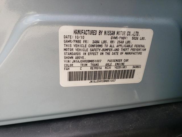 JN1AJ0HR0BM851007 - 2011 INFINITI EX35 BASE Կապույտ լուսանկար 13