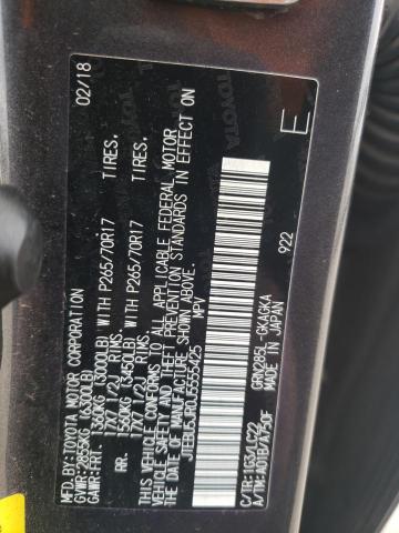 JTEBU5JR0J5555425 - 2018 TOYOTA 4RUNNER SR5/SR5 PREMIUM GRAY photo 13