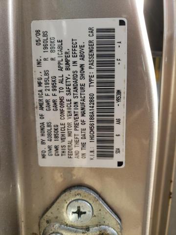 1HGCM56186A142860 - 2006 HONDA ACCORD VAL GOLD photo 12