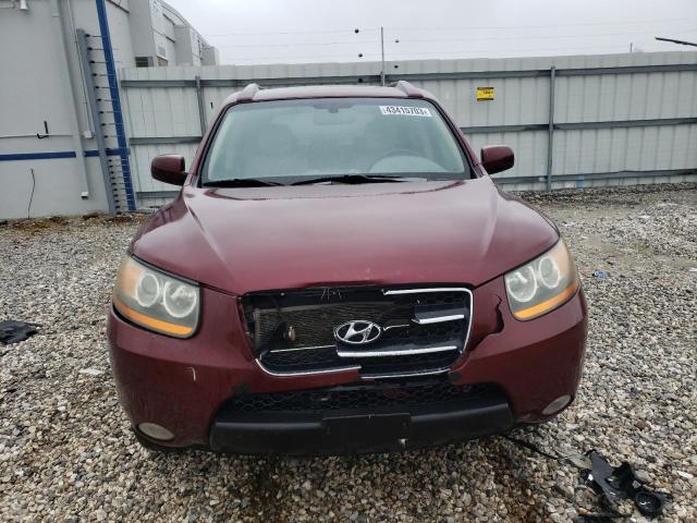 5NMSH13E28H176817 - 2008 HYUNDAI SANTA FE SE MAROON photo 5