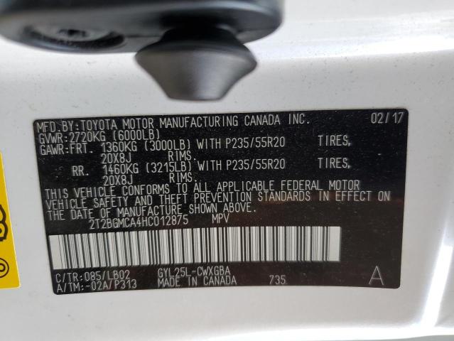 2T2BGMCA4HC012875 - 2017 LEXUS RX 450H BASE WHITE photo 12