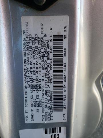 5TETX22N48Z486997 - 2008 TOYOTA TACOMA ACCESS CAB ვერცხლისფერი ფოტო 12