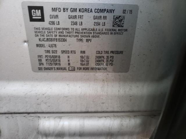 KL4CJBSBXFB153304 - 2015 BUICK ENCORE CONVENIENCE 银色 照片 13