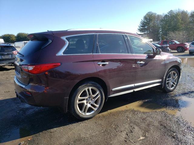 5N1CL0MM4EC517885 - 2014 INFINITI QX60 HYBRID MAROON photo 3