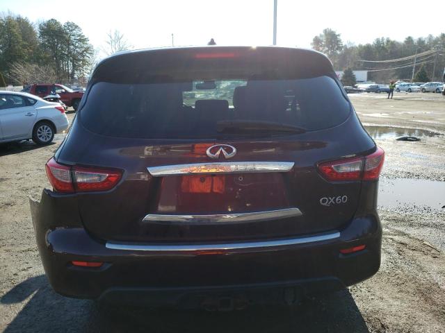 5N1CL0MM4EC517885 - 2014 INFINITI QX60 HYBRID MAROON photo 6