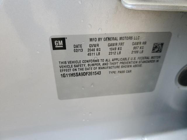 1G11H5SA9DF261543 - 2013 CHEVROLET MALIBU LTZ ვერცხლისფერი ფოტო 12