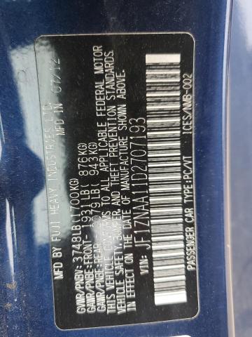 JF1ZNAA11D2707193 - 2013 TOYOTA SCION FR-S BLUE photo 13