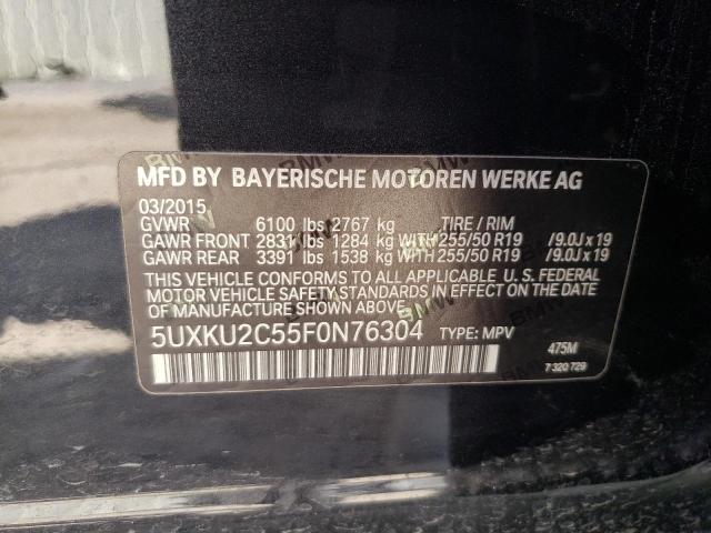 5UXKU2C55F0N76304 - 2015 BMW X6 XDRIVE35I BLACK photo 13