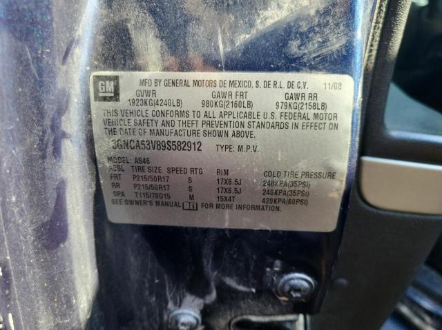 3GNCA53V89S582912 - 2009 CHEVROLET HHR LT BLUE photo 10