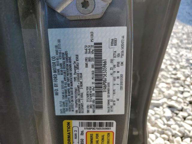 1FA6P0G75E5359661 - 2014 FORD FUSION S GRAY photo 13