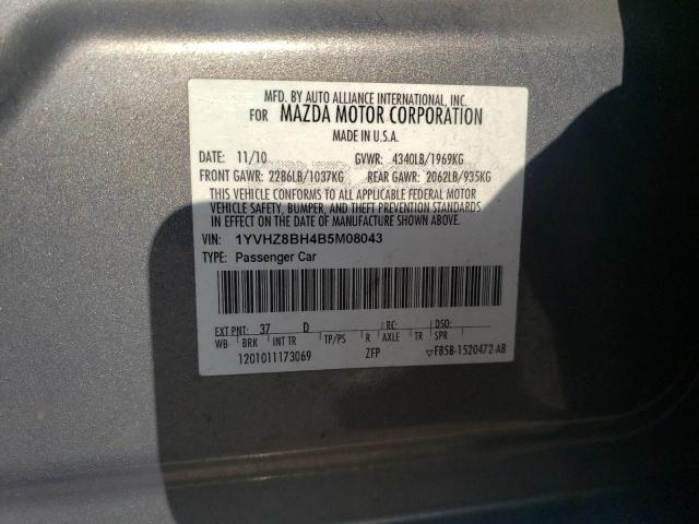 1YVHZ8BH4B5M08043 - 2011 MAZDA 6 I GRAY photo 13